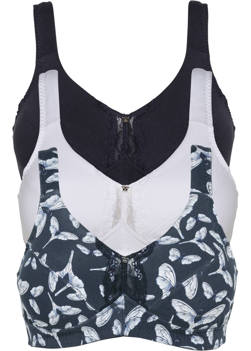 bonprix Büstenhebe "BH ohne Bügel mit Baumwolle (3er Pack)" Packung, 3, 3 Stk. BH ohne Bügel mit Baumwolle (3er Pack) von bonprix