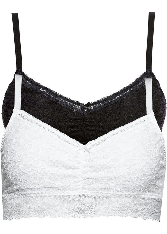 bonprix Bustier (Packung, 2-tlg., 2) Bustier mit weicher Spitze (2er Pack) von bonprix