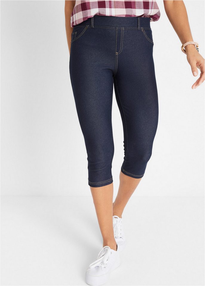 bonprix Caprileggings in Jeansoptik und schmaler Form, mit Taschen von bonprix