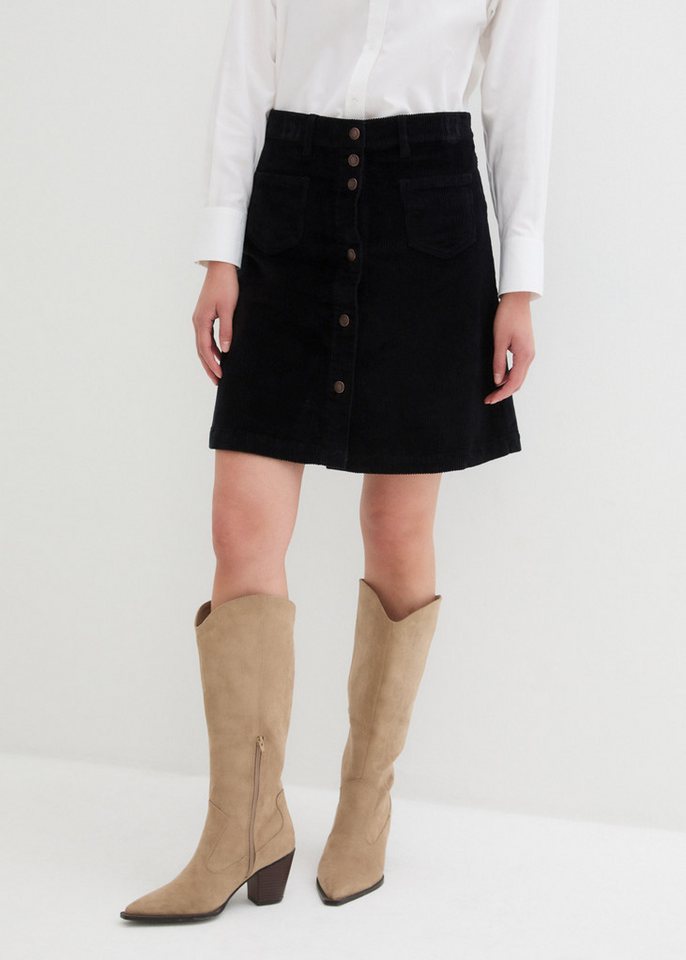 bonprix Cordrock mit Knopfleiste, leicht ausgestellt von bonprix