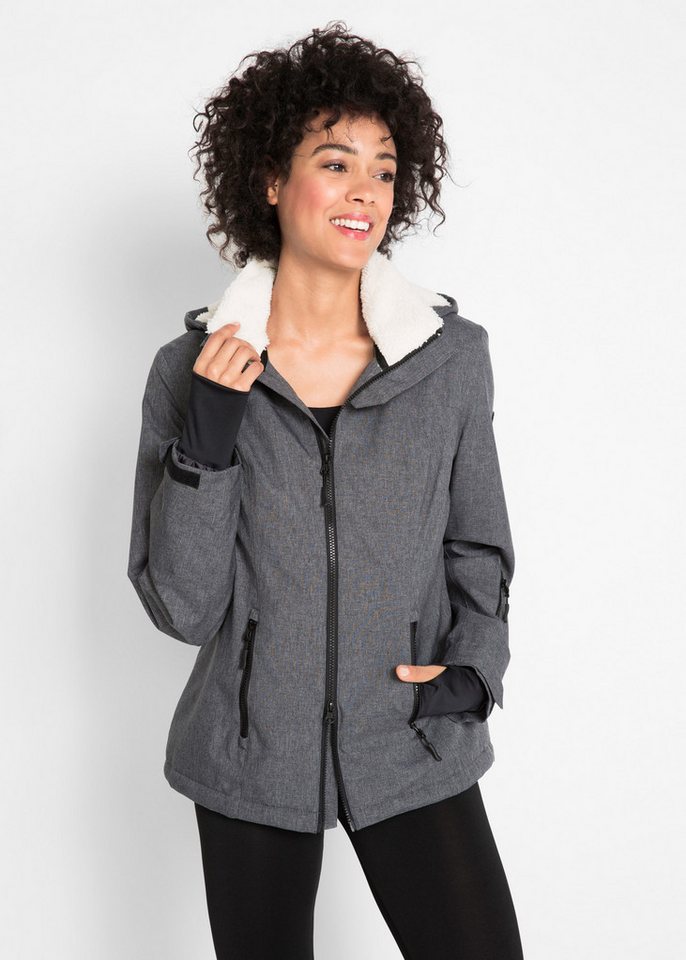 bonprix Funktionsjacke Wasserdichte Winterjacke mit Outdoor-Funktion und Teddyfleece von bonprix