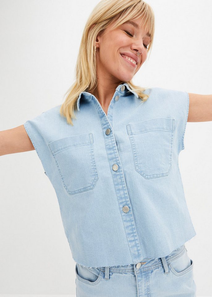 bonprix Jeansbluse mit Brusttaschen von bonprix