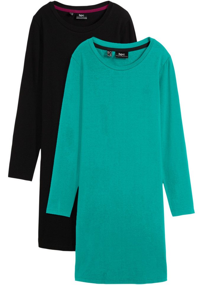 bonprix Jerseykleid (Packung, 2-tlg., 2) im 2er Pack und mit Rundhalsausschnitt von bonprix