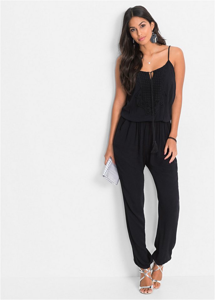 bonprix Jumpsuit Jumpsuit aus strukturierter Viskose von bonprix