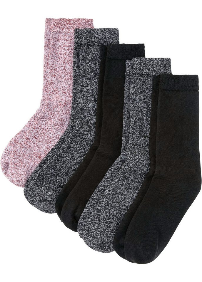 bonprix Kuschelsocken (Packung, 5-Paar, 5) Thermo Frottee Socken mit Bio-Baumwolle (5er Pack) von bonprix