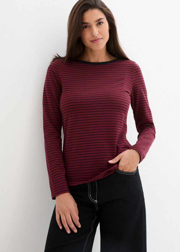 bonprix Langarmshirt mit Streifen Muster von bonprix