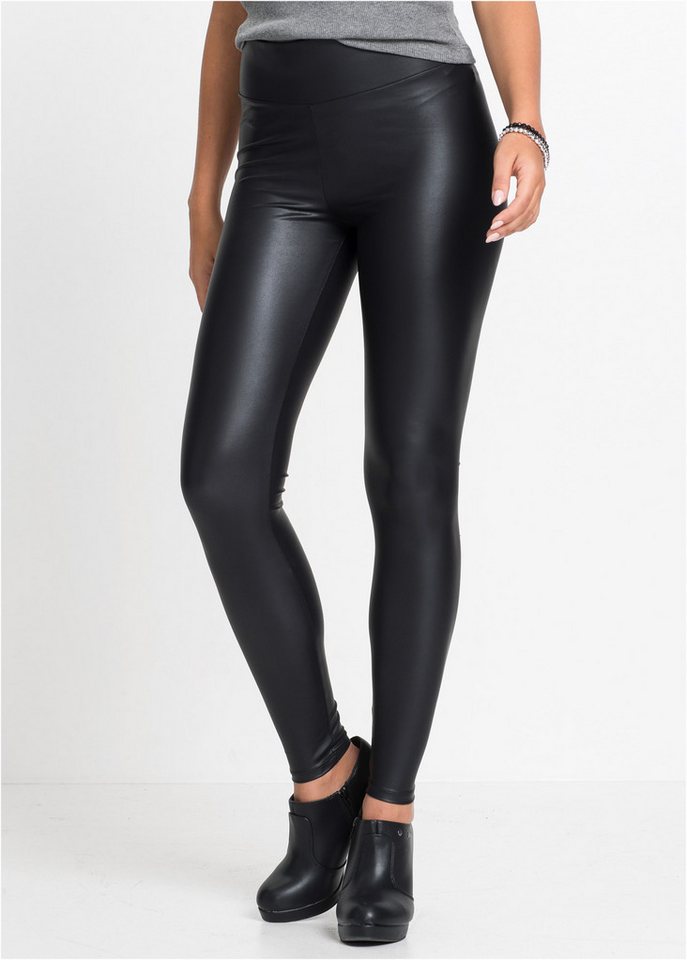 bonprix Lederimitathose Lederimitat-Leggings mit Beschichtung von bonprix