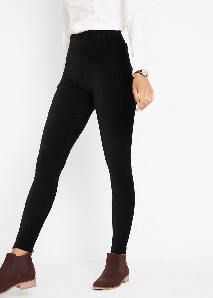 bonprix Leggings Feincord-Leggings mit breitem Komfortbund von bonprix