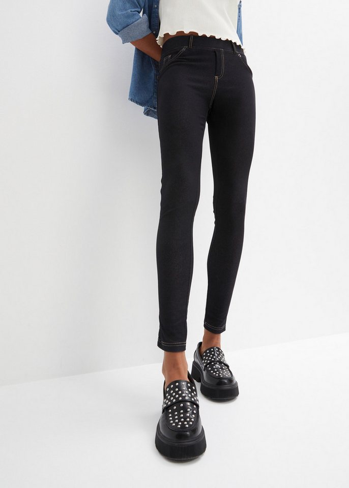 bonprix Leggings Leggings in Jeansoptik aus Baumwoll-Mix, mit Taschen von bonprix