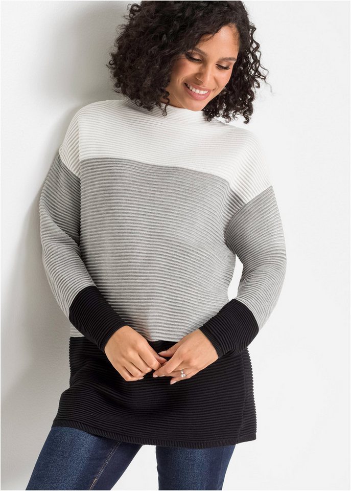 bonprix Longpullover Gestreifter Long-Pullover von bonprix