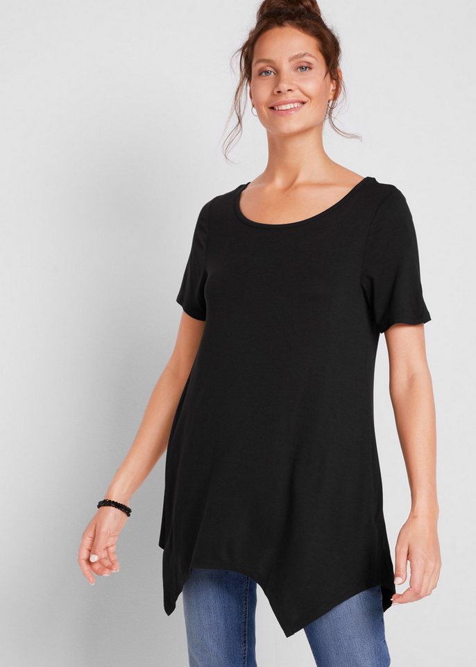 bonprix Longshirt Zipfel Longshirt, kurzarm von bonprix
