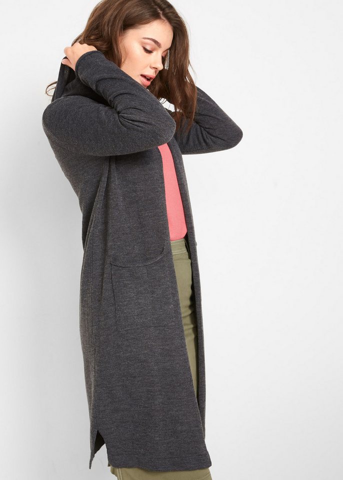 bonprix Longstrickjacke Longstrickjacke mit Kapuze von bonprix