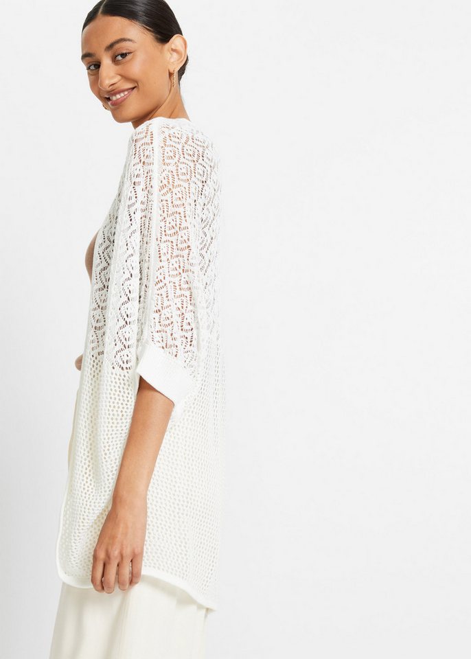 bonprix Longstrickjacke Longstrickjacke mit Lochmuster von bonprix