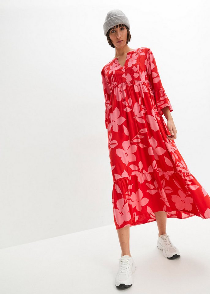 bonprix Maxikleid Maxikleid aus fließender Viskose von bonprix