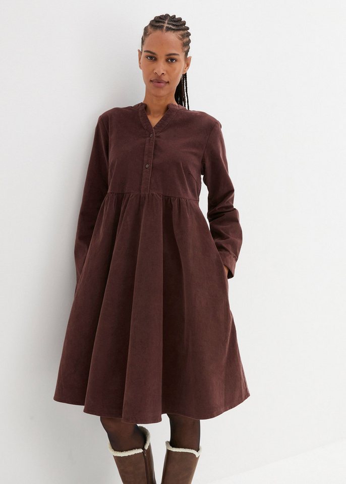 bonprix Midikleid Kleid aus Baumwollcord von bonprix