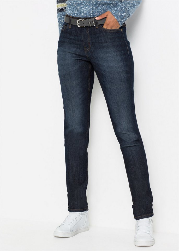 bonprix Mom-Jeans im Five-Pocket Style mit farbig abgesetzten Nähten von bonprix