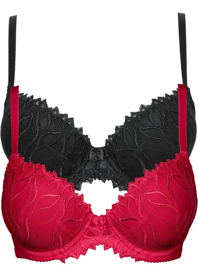 bonprix Schalen-BH (Packung, 2-tlg., 2) (2er Pack) Schalen-BH mit zarter Stickerei von bonprix