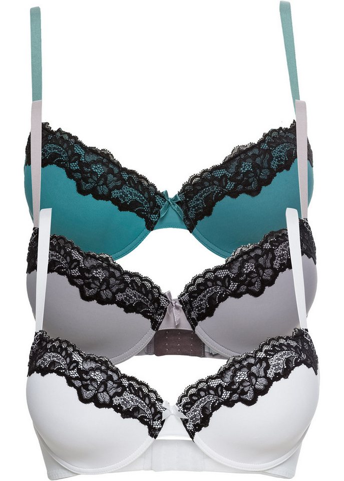 bonprix Schalen-BH (Packung, 3-tlg., 3) Schalen-BH mit recyceltem Polyamid (3er Pack) von bonprix