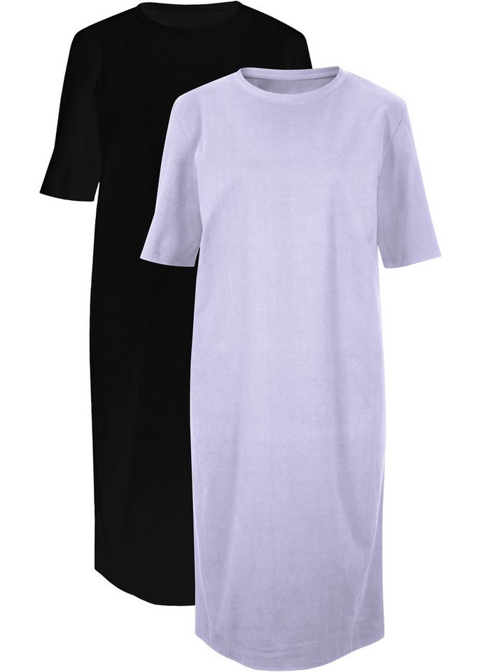 bonprix Shirtkleid (Packung, 2-tlg., 2) im 2er Pack mit Rundhalsausschnitt und Kurzarm von bonprix