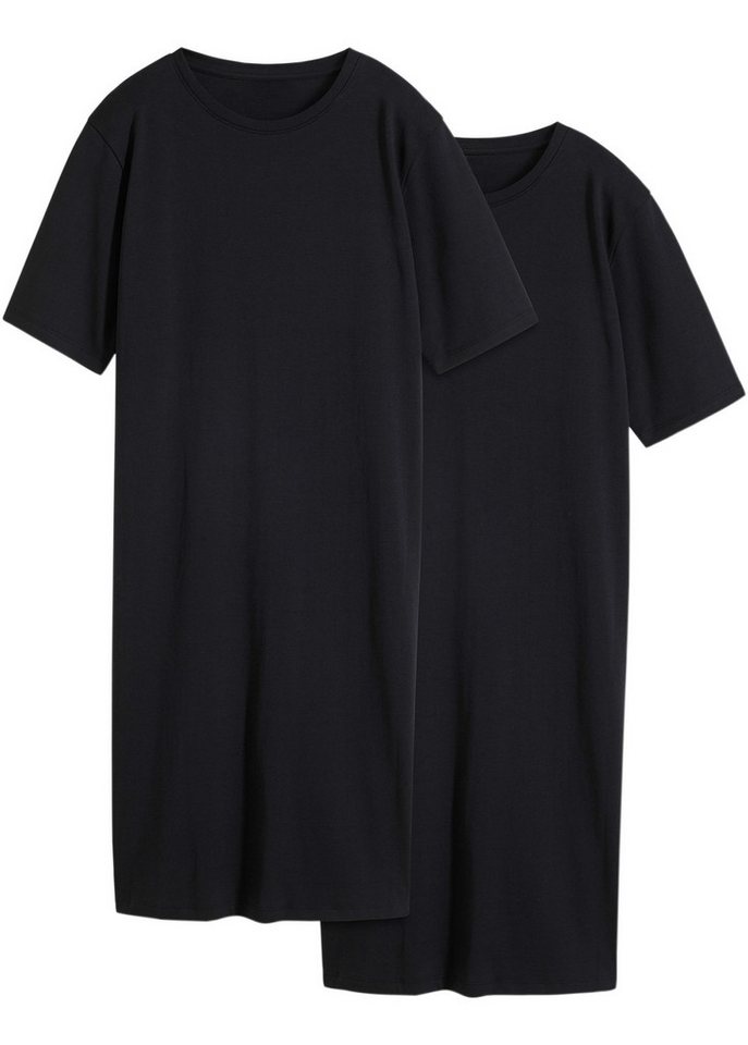 bonprix Shirtkleid (Packung, 2-tlg., 2) im 2er Pack mit Rundhalsausschnitt und Kurzarm von bonprix