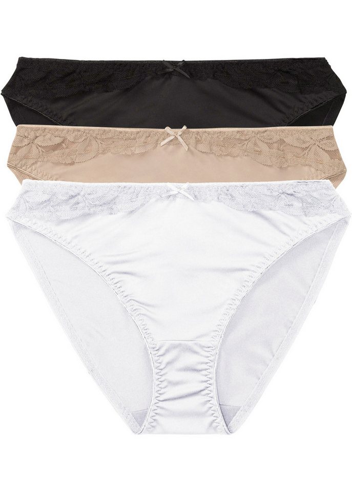 bonprix Slip (Packung, 3-St., 3) Slip mit Spitze (3er Pack) von bonprix