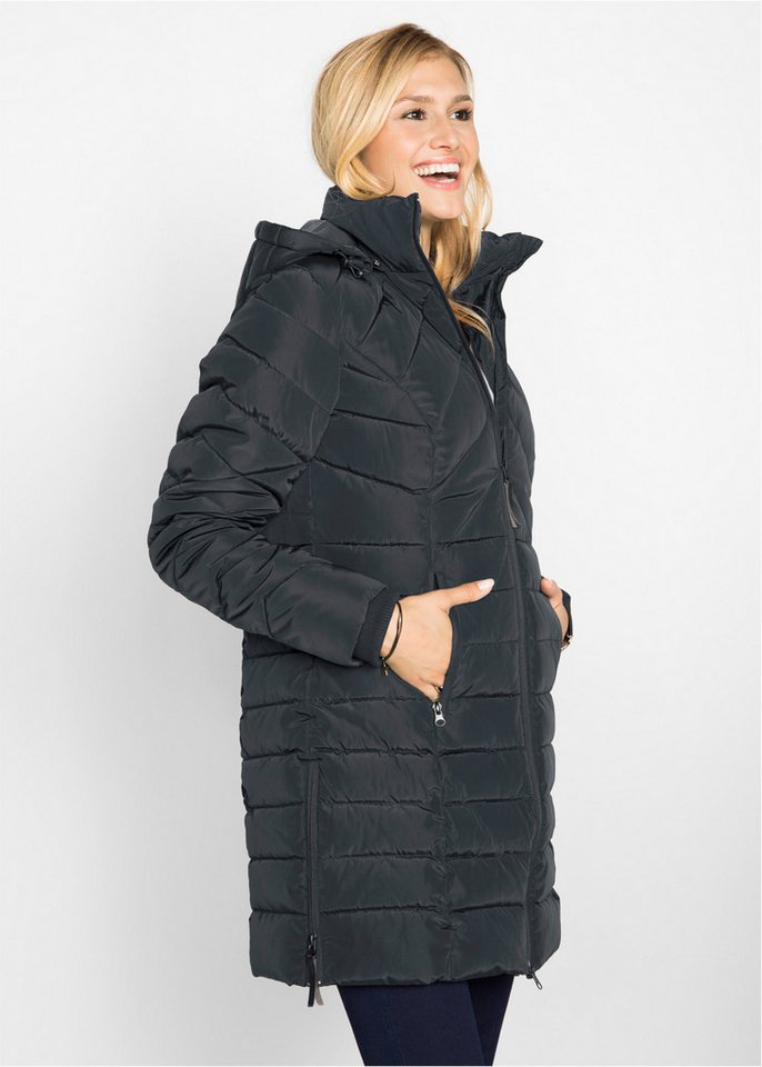 bonprix Steppjacke mit Wattierung, Kapuze (abnehmbar) und 2-Wege-Reißverschluss von bonprix