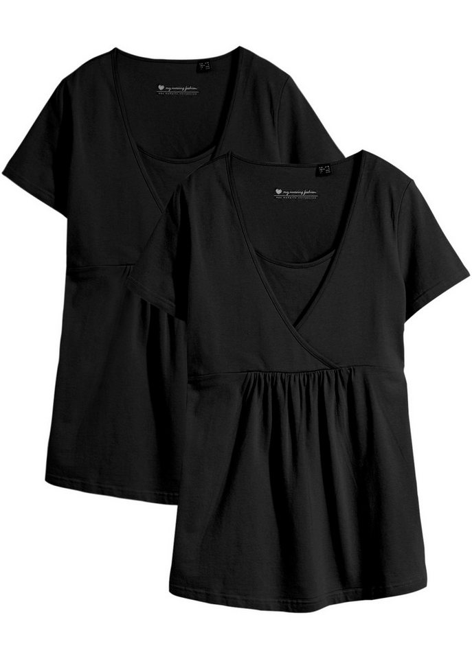 bonprix Stillshirt (Packung, 2-tlg., 2) 2-in-1 Umstands- und Stillshirts (2er Pack) von bonprix