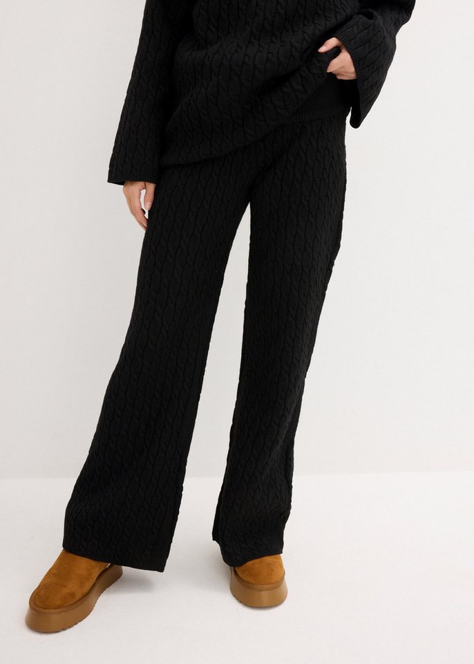 bonprix Stoffhose Strickhose mit Zopfmuster von bonprix