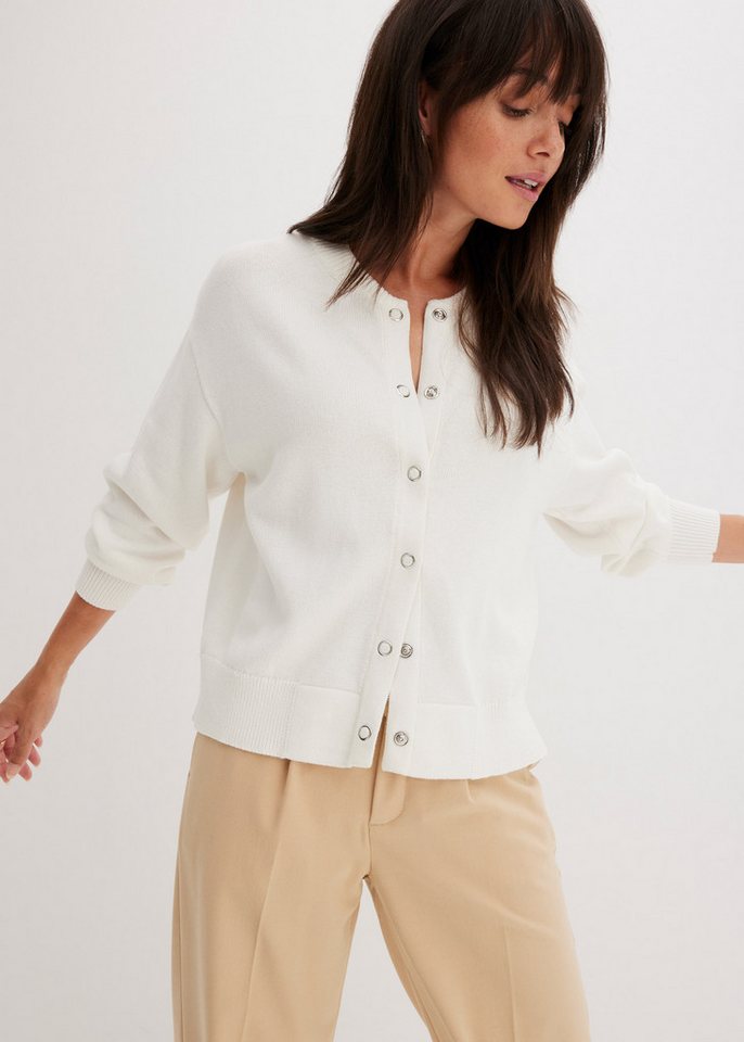 bonprix Strickjacke mit Rippbündchen von bonprix