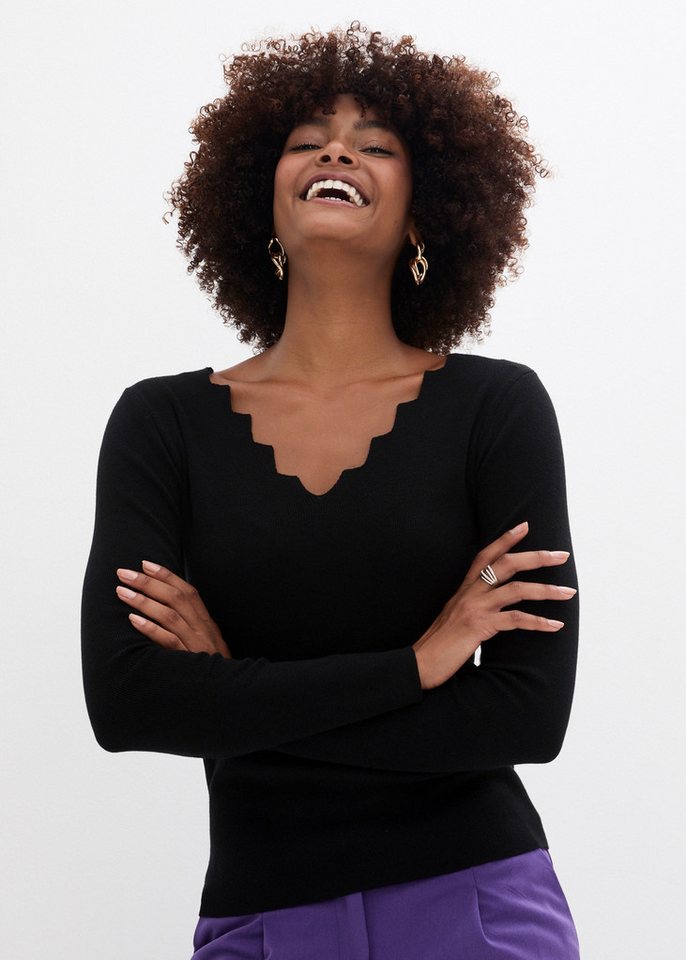 bonprix Strickpullover Feinstrickpullover aus fließendem Viskose-Mix von bonprix