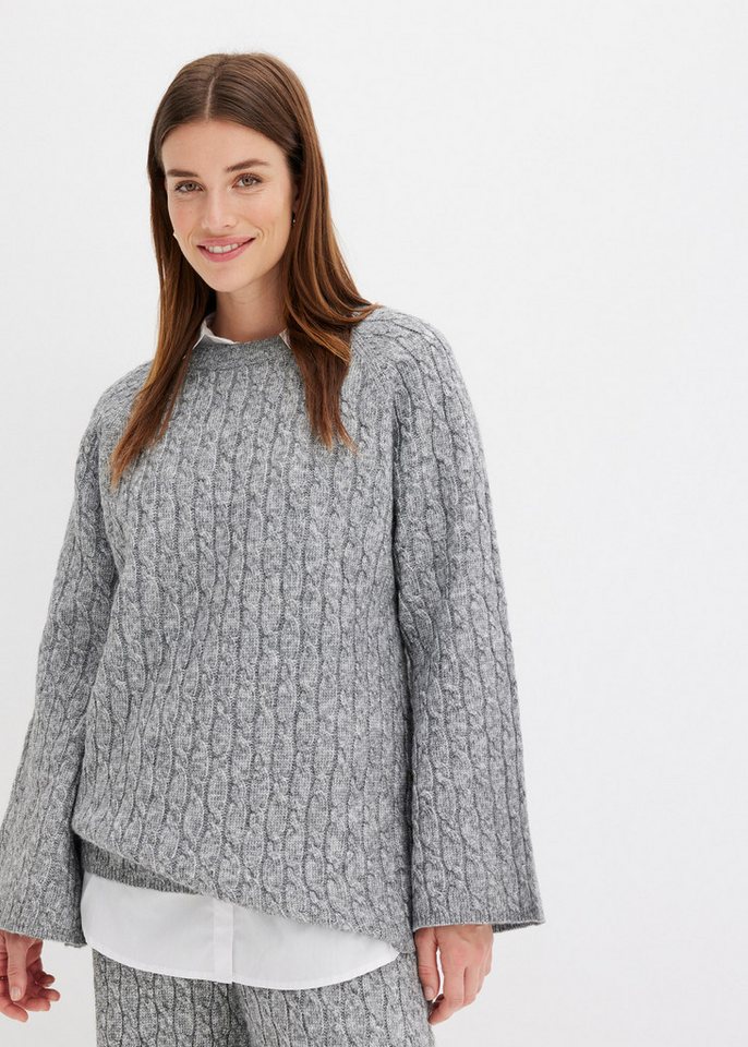 bonprix Strickpullover mit Zopfmuster von bonprix