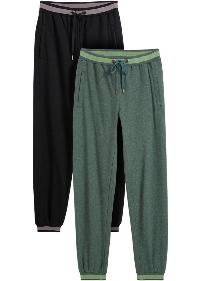 bonprix Sweathose (Packung, 2-tlg., 2) Sweathose aus Baumwoll-Mix, 2er Pack von bonprix