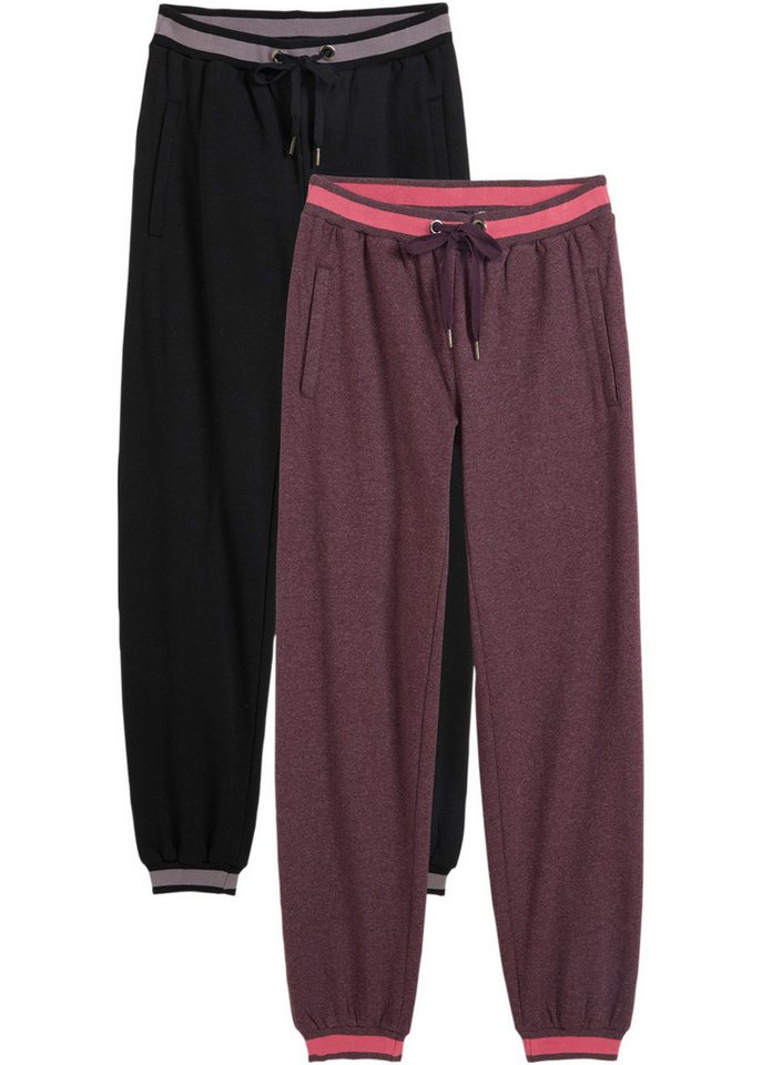 bonprix Sweathose (Packung, 2-tlg., 2) Sweathose aus Baumwoll-Mix, 2er Pack von bonprix