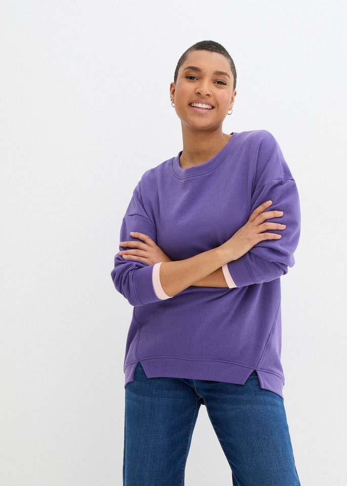 bonprix Sweatshirt Oversize-Fit, Rundhalsform, kleine Seitenschlitze von bonprix