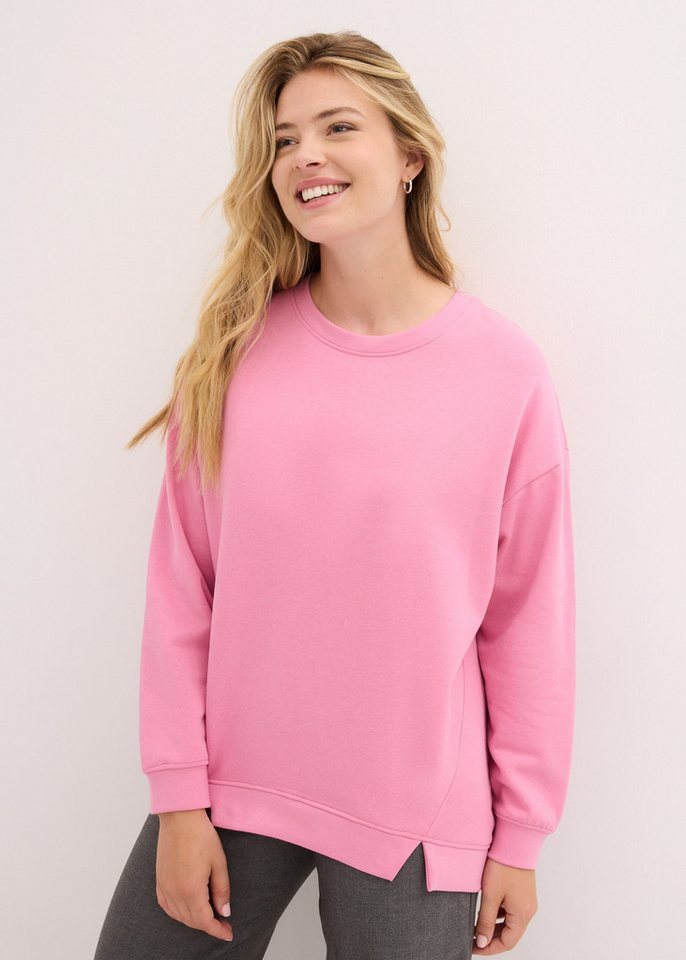 bonprix Sweatshirt Oversize-Fit, Rundhalsform, kleine Seitenschlitze von bonprix