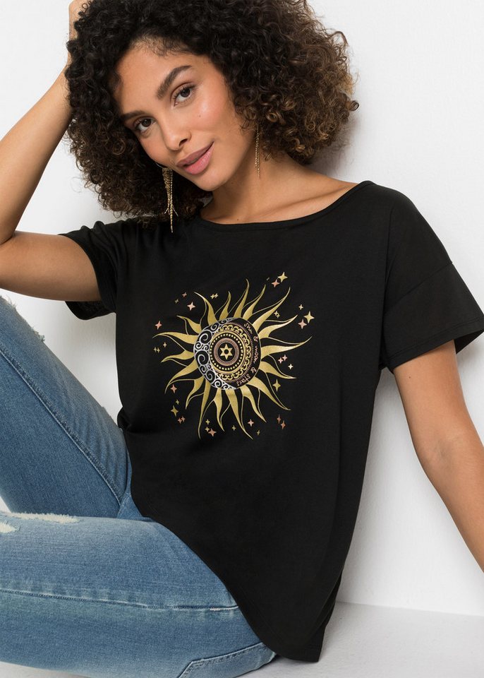bonprix T-Shirt Shirt mit Metallic-Druck von bonprix