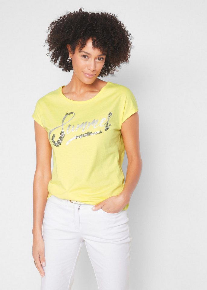 bonprix T-Shirt Shirt mit Pailletten von bonprix