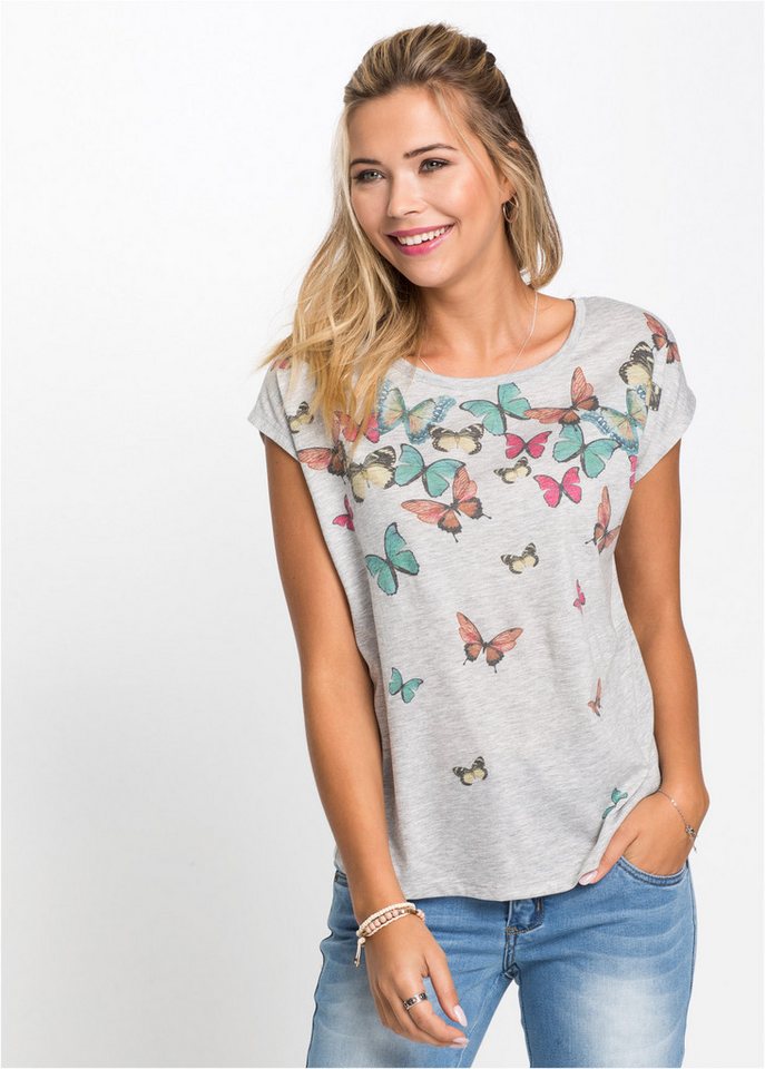 bonprix T-Shirt Shirt mit Schmetterlingen von bonprix