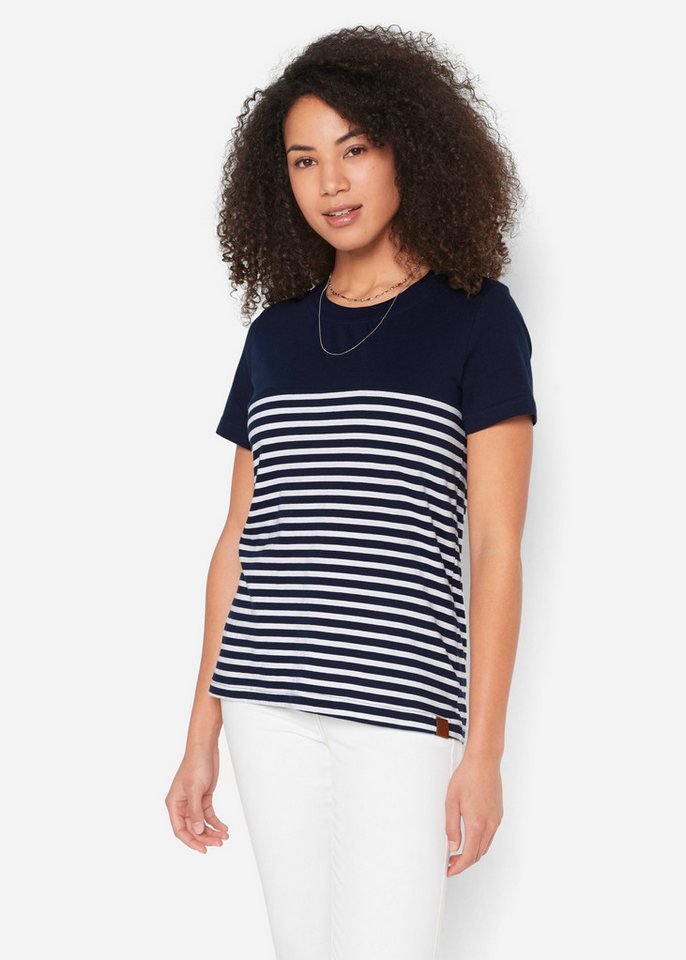 bonprix T-Shirt mit Streifen Muster und Rundhalsausschnitt von bonprix