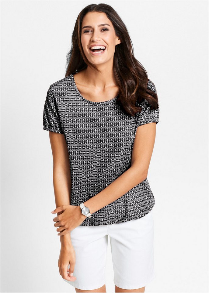 bonprix T-Shirt mit All-Over Print und Rundhalsausschnitt von bonprix