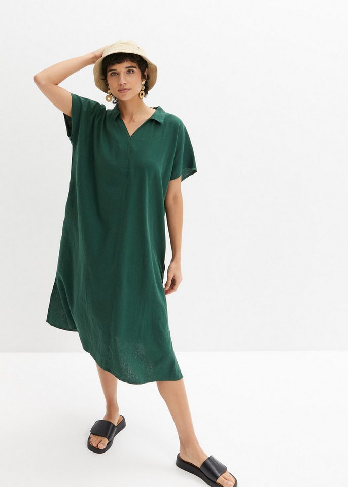 bonprix Tunikakleid Kaftan-Kleid aus leichtem Leinen-Viskose-Mix von bonprix