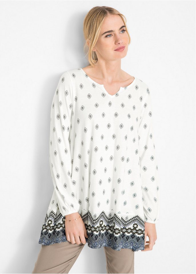 bonprix Tunikashirt Shirt-Tunika aus Baumwoll-Viskose-Mix von bonprix