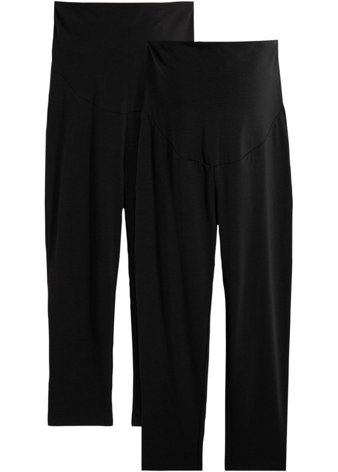 bonprix Umstandsleggings (Packung, 2-tlg., 2) Umstands-Leggings in Capri-Länge (2er Pack) von bonprix