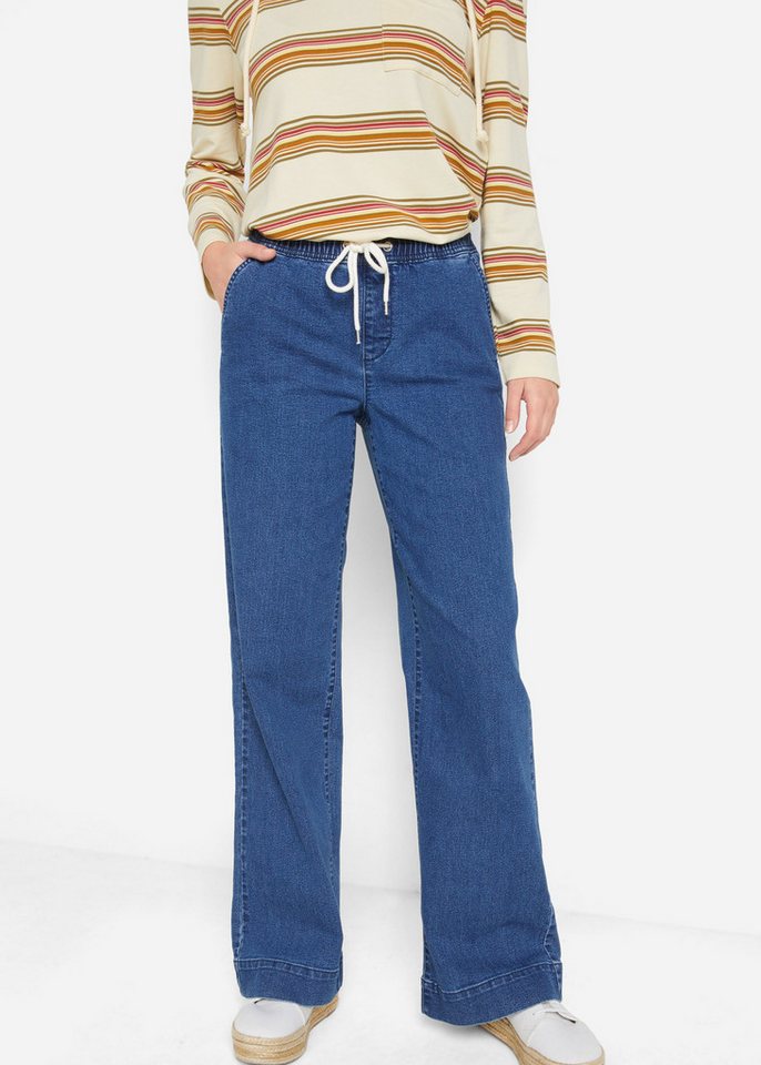 bonprix Weite Jeans (2-tlg) mit elastischem Bund und Tunnelzug von bonprix