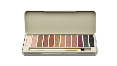 bonvoyage Essentials Naked Eyes, Lidschattenpalette mit Pinsel, 12 Lidschatten mit Cremigen, Verblendbaren Farben, Glitzernde und Matte Nude-Töne und Dunkle Nuancen für das Perfekte Smokey Eye bonvoyage Essentials Naked Eyes, Lidschattenpalette mit Pinsel, 12 Lidschatten mit Cremigen, Verblendbaren Farben, Glitzernde und Matte Nude-Töne und Dunkle Nuancen für das Perfekte Smokey Eye von bonvoyage