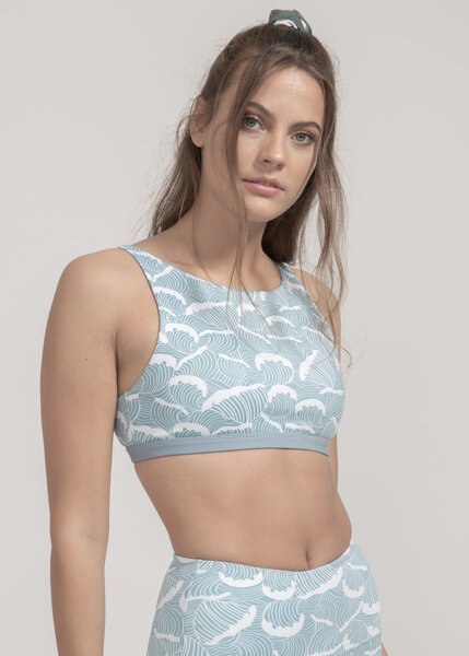 boochen Sports Bra Meco - Reversible Yoga Top - Ocean Waves von boochen