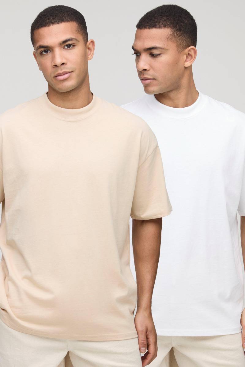 2Er-Pack Basic Oversize T-Shirts - Multi - L, Multi von boohoo