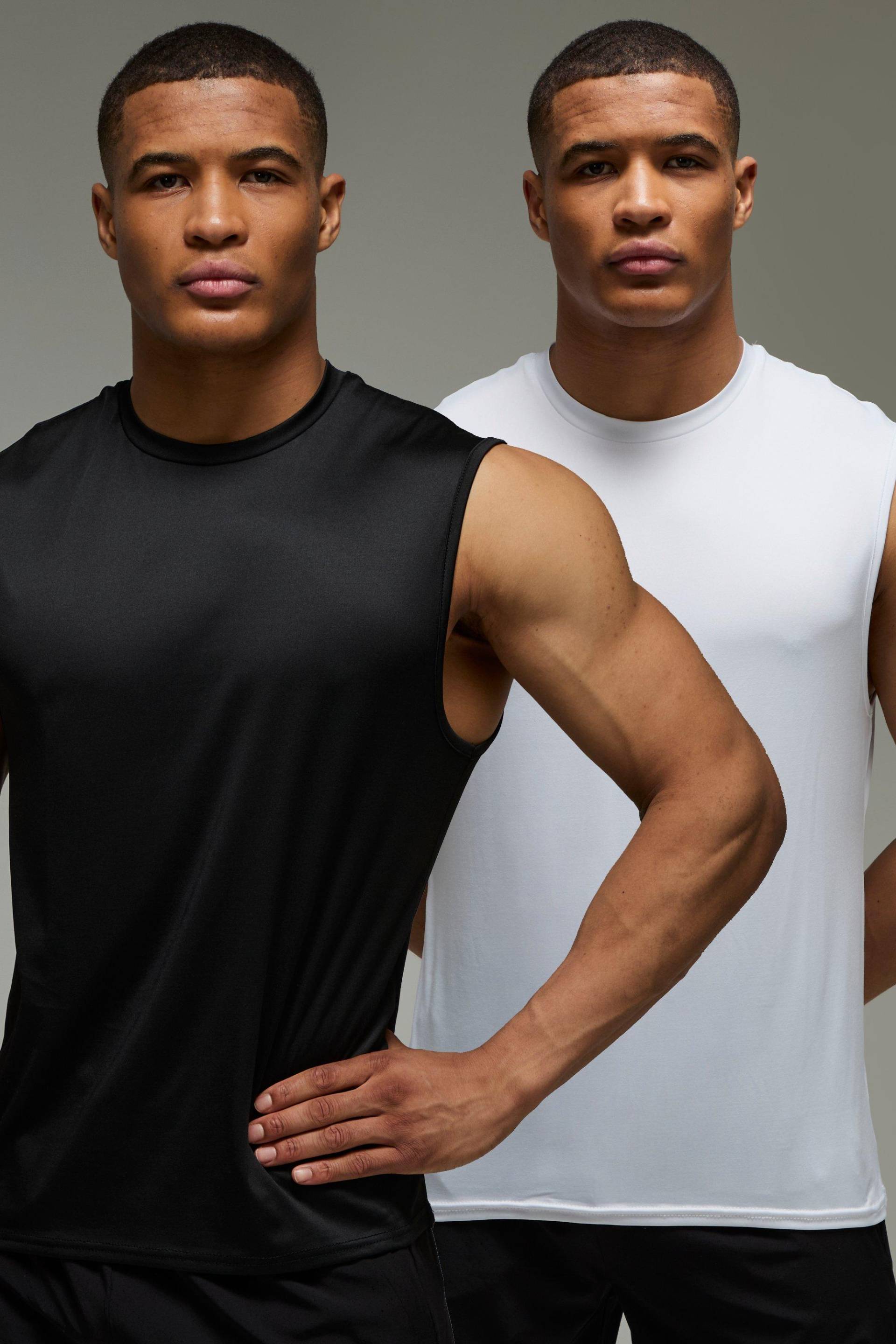 2Er-Pack Man Active Lightweight Essentials Vesttop - Multi - M, Multi von boohoo