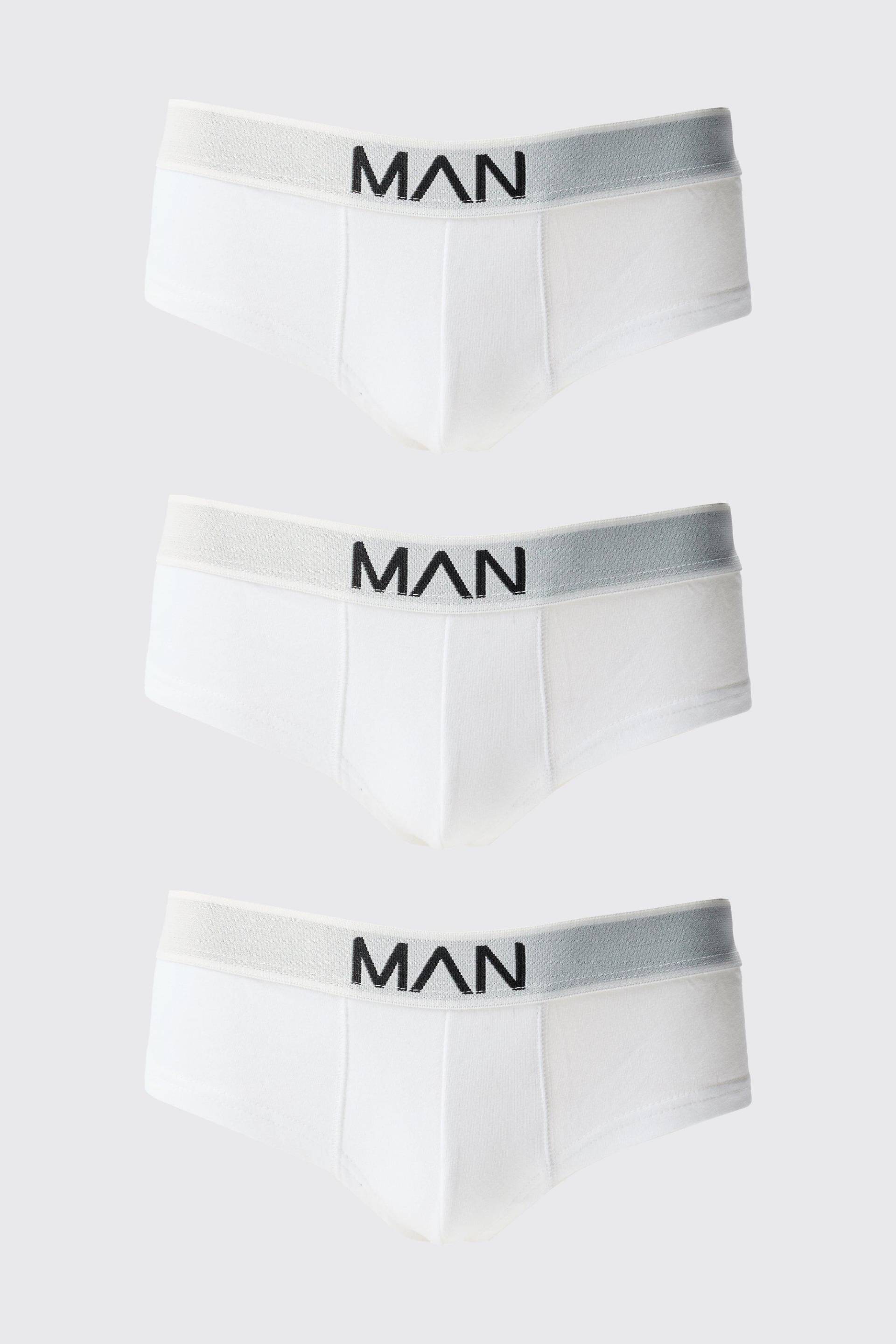 3Er-Pack Boxershorts Mit Man-Logo - White - L, White von boohoo