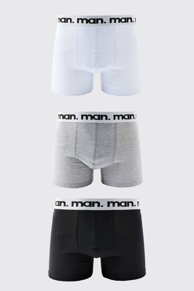 3Er-Pack Bunte Man Boxershorts - Multi - M, Multi von boohoo